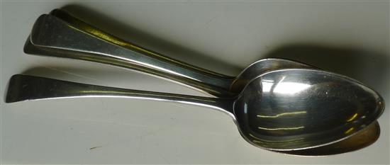 Four early 19th century silver tablespoons